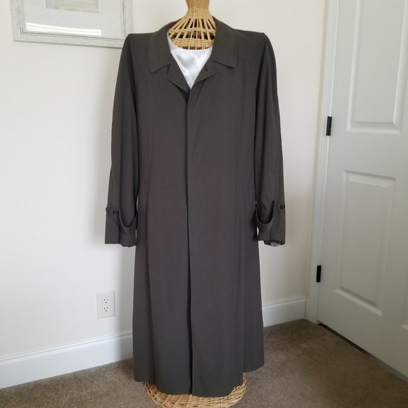 Vintage Olive Green Mark Shale Rain Trench Coat